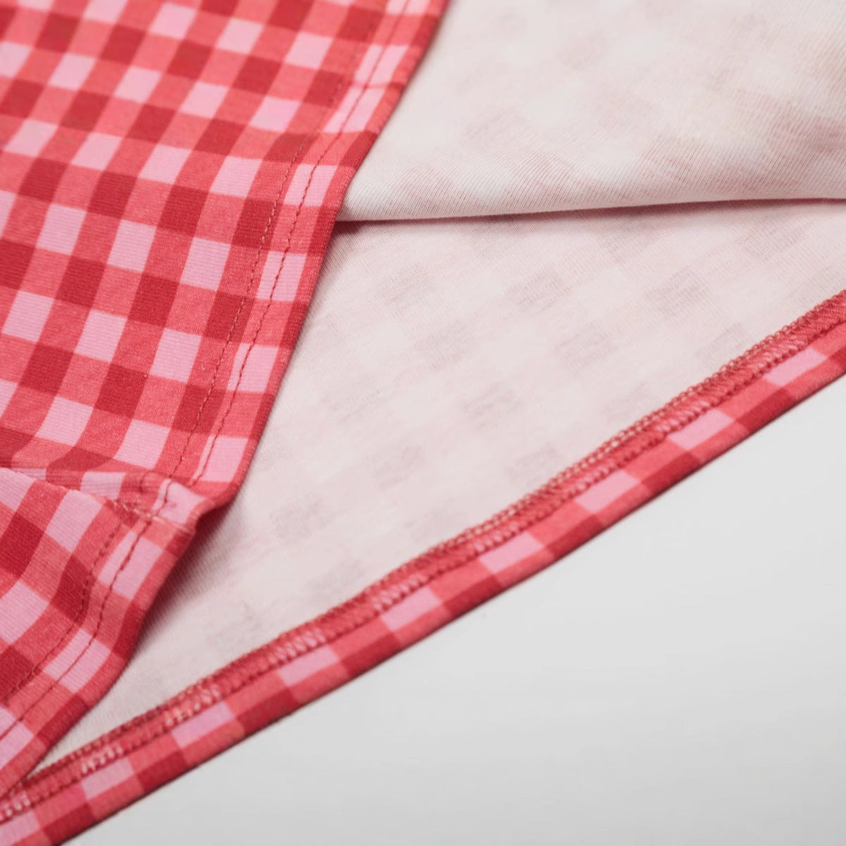 Women's Retro Red Plaid Off-Shoulder Short Sleeve Top With Cherry Print