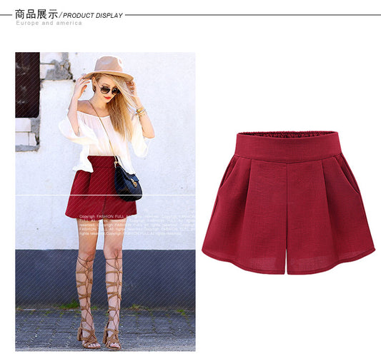 Three point high waist thin wide leg pants