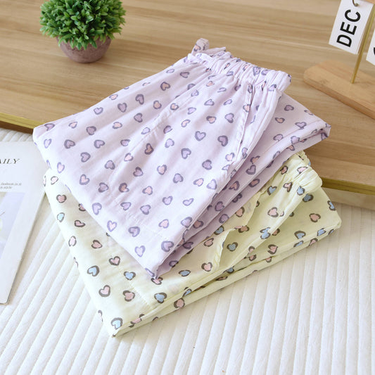 Simple Sweet And Relaxed-fit All-cotton Lounge Pants