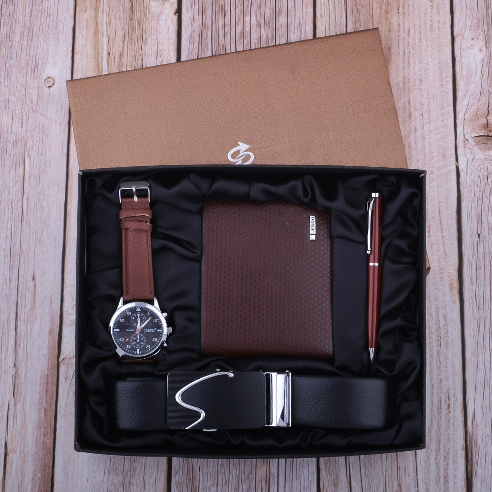 Casual All-matching Yndefuld Quartz Ur Bælte Pung Pen Slips
