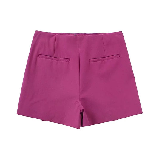 Women's Vintage High Waist Front Slit Shorts