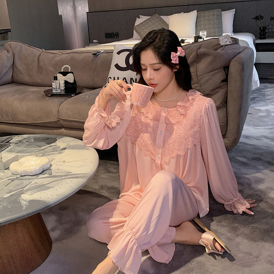New Womens Long-sleeve Pajama Set For Spring And Winter