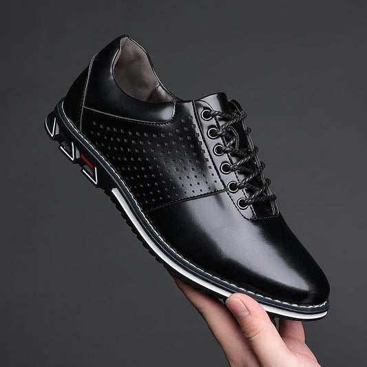 Height Increasing Insole Versatile Men's Autumn New British Style Casual Korean Leather Shoes