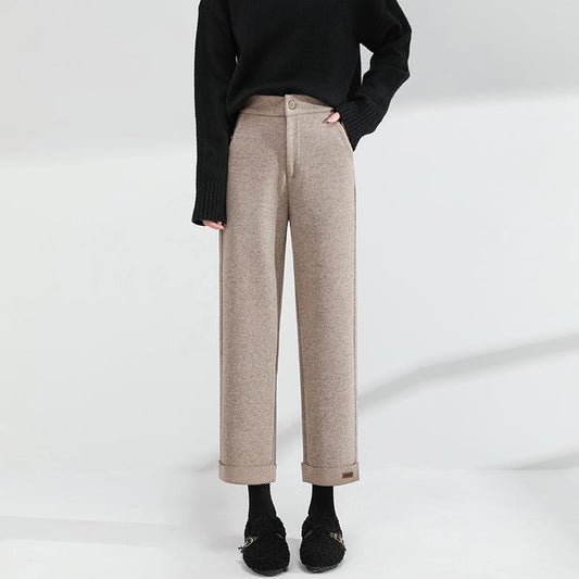 Nine Points Loose Drooping Thick Straight-leg Pants