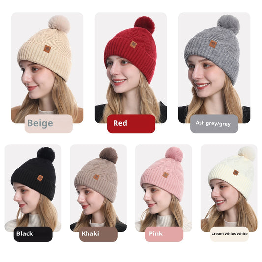 Velvet Cold Protection Wool Keep Warm Sleeve Cap Scarf Gloves Set