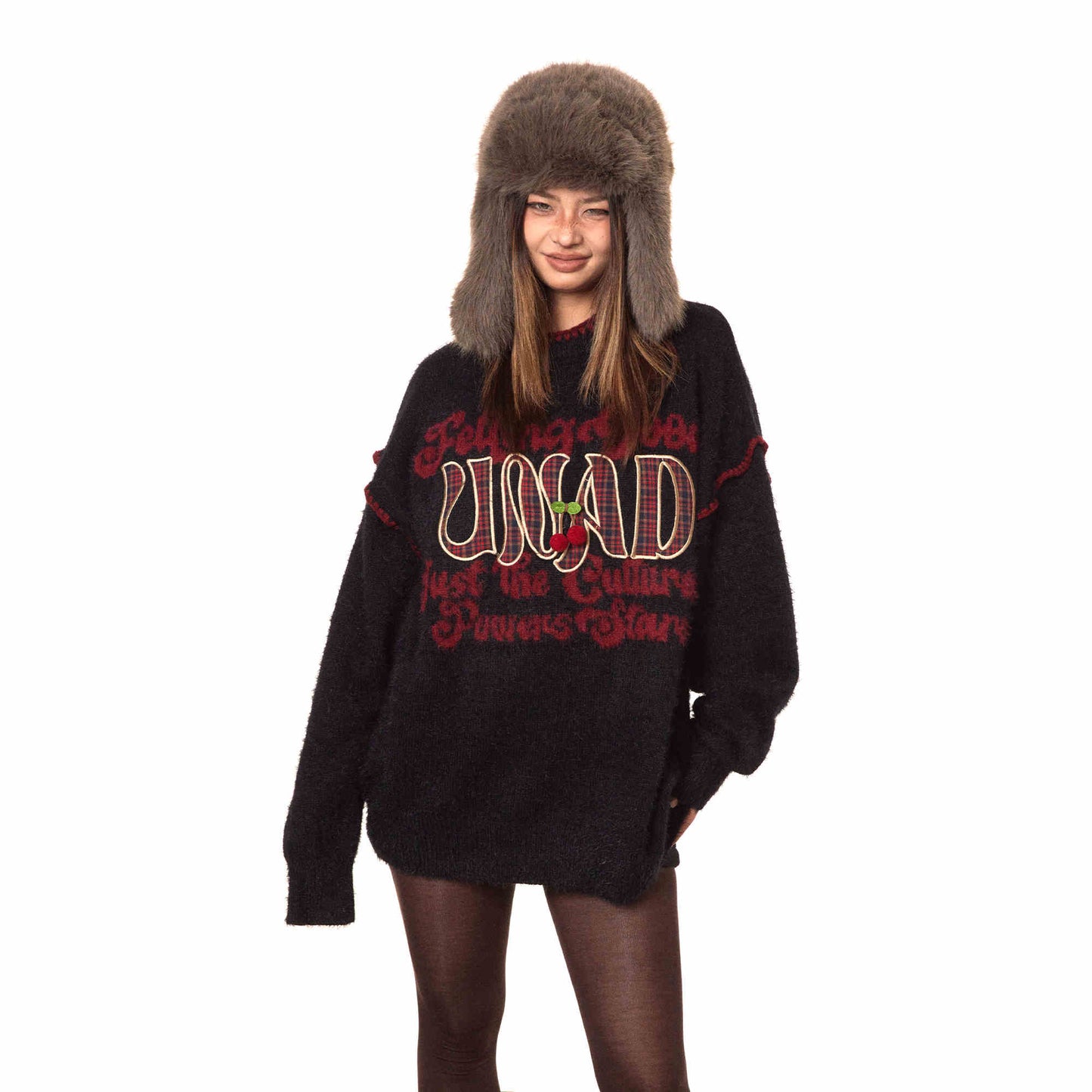 Christmas Sweater Retro Embroidered Crew Neck Sweater