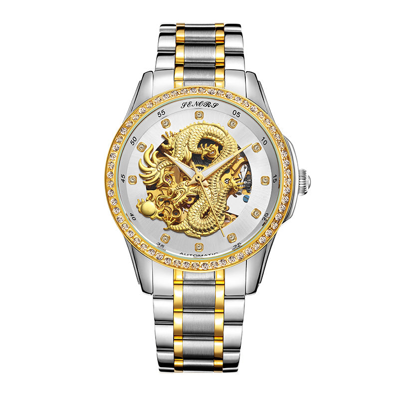 Embossed Golden Dragon Men's Watch