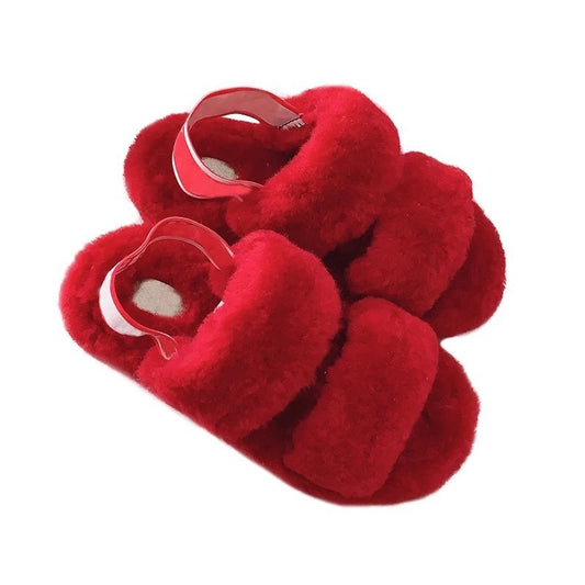 Women's Sandals Outdoor Flat Plush Fur