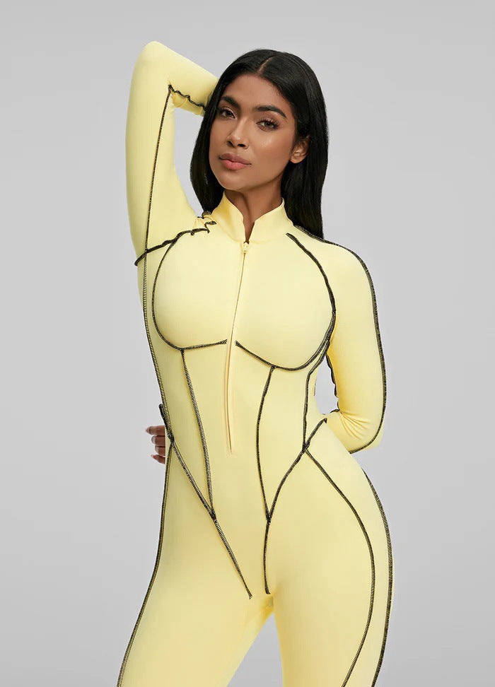Sports Fitness Split Design One-piece Hot Girl Skinny Yoga Clothes With Chest Pad Breathable