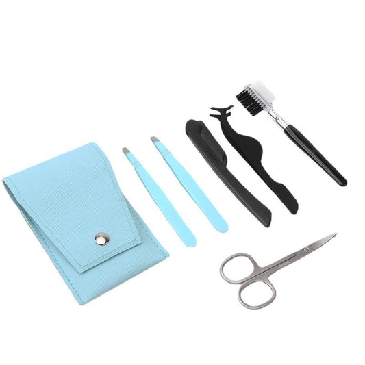 Stainless Steel Clip False Eyelashes Brush Eyebrow Trimming Set