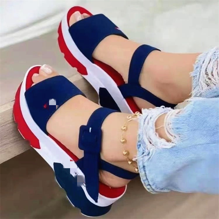 Women's New Color Block Platform Platform Sports Sandals