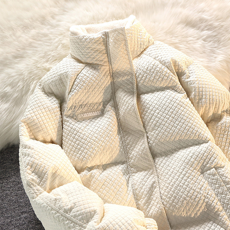 Men's Loose Stand-collar American Retro Waffle Cotton Coat