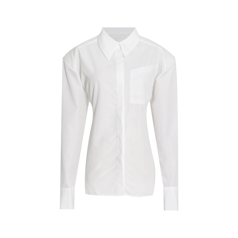 Design Backless Lace-up Shirt