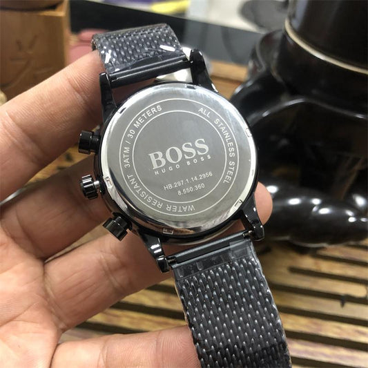 Mesh belt quartz 5-pin full-featured men's watch