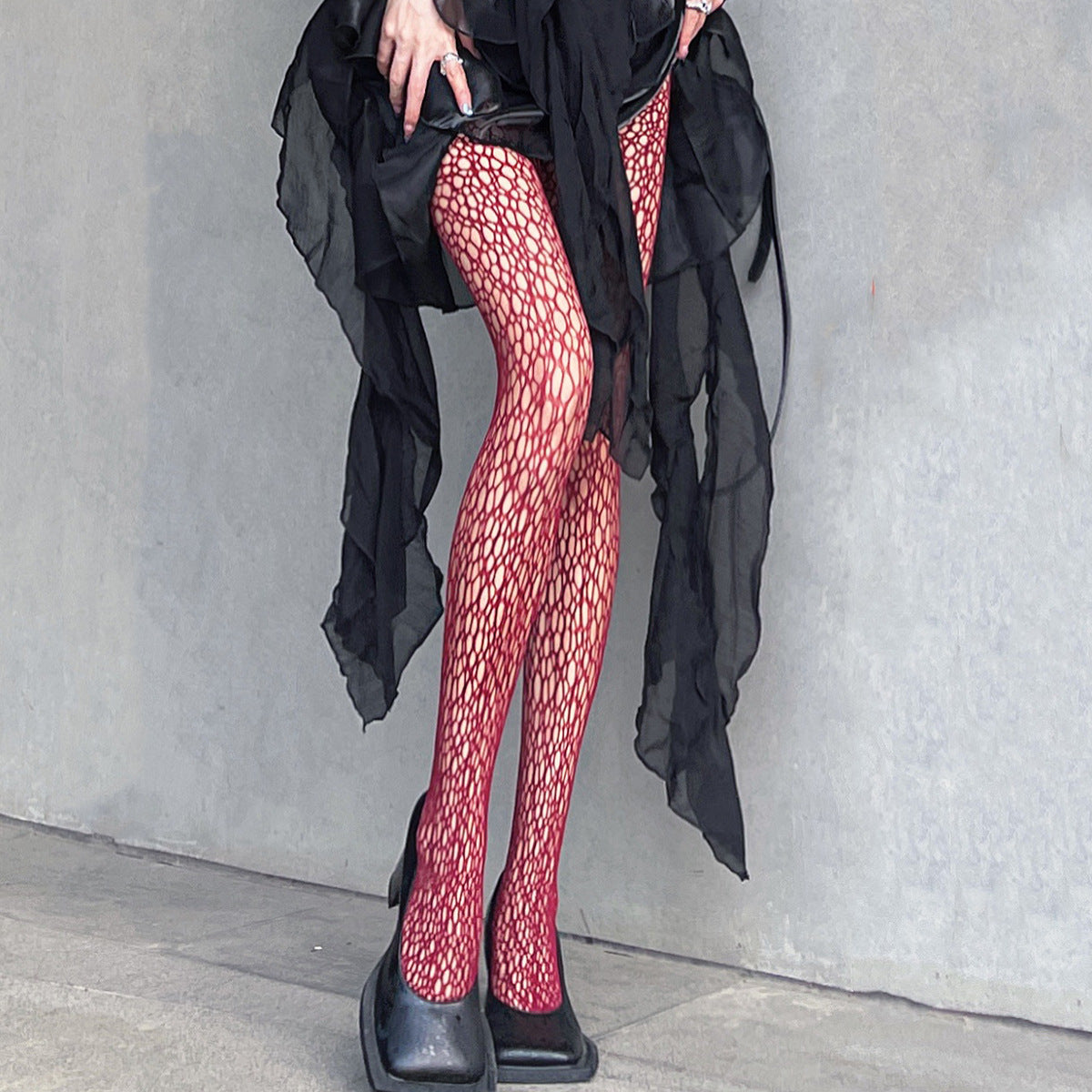 Pierced Black Sexy Mermaid Cobweb Socks Leg Beauty