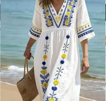 Women's V-neck Dress Beach Vacation Beach Skirt