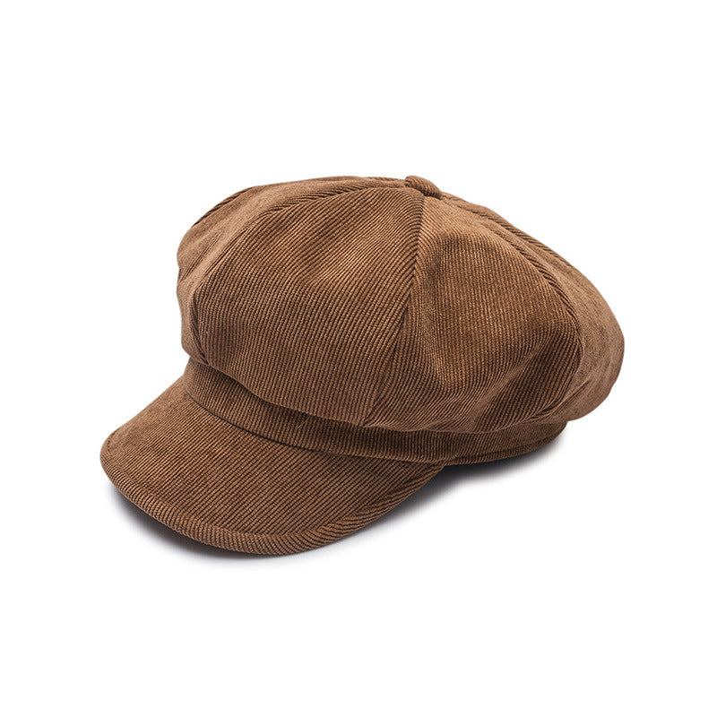 Women's Spring And Autumn All Match Corduroy Peaked Hat