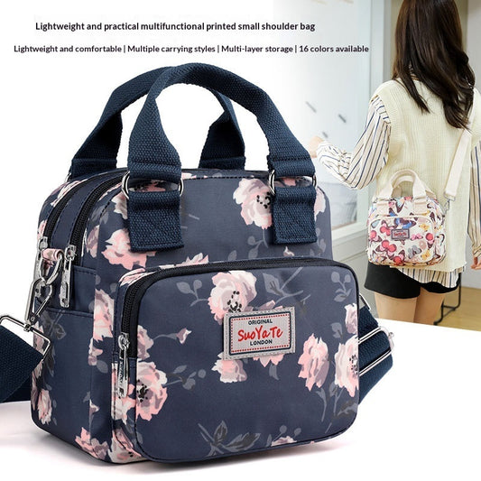 New Arrival Printed Travel Water-Resistant Nylon Multi-Pocket Casual Tote Bag