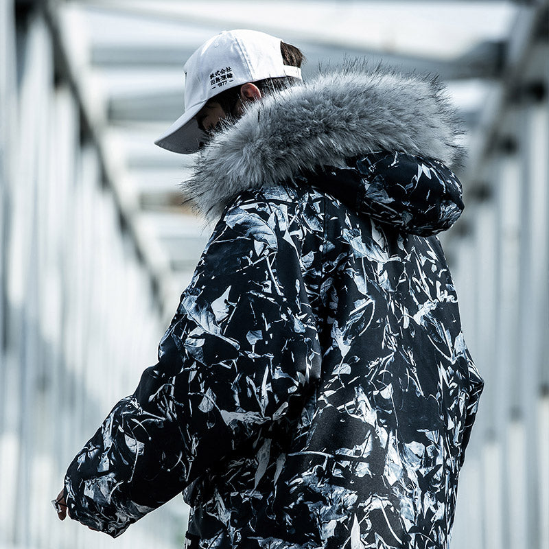 Løs hiphop-camouflagejakke til bjergbrug