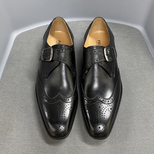 Summer Business Leather Broch Carved Cowhide Men's Shoes
