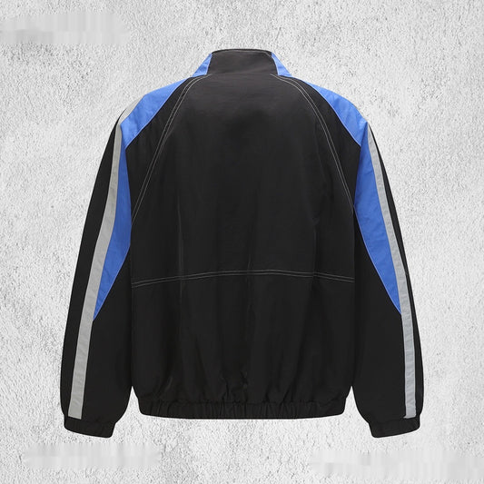 Men's Heavyweight Baseball Jacket With Contrast-color Letter Embroidery And A Stand-up Collar