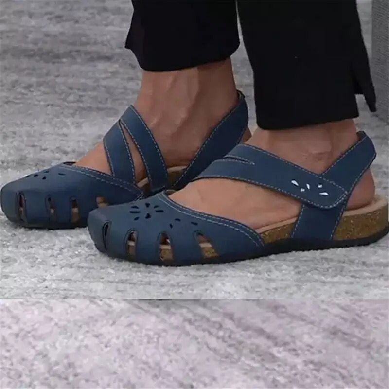 Oversized wedge heel cutout sandals