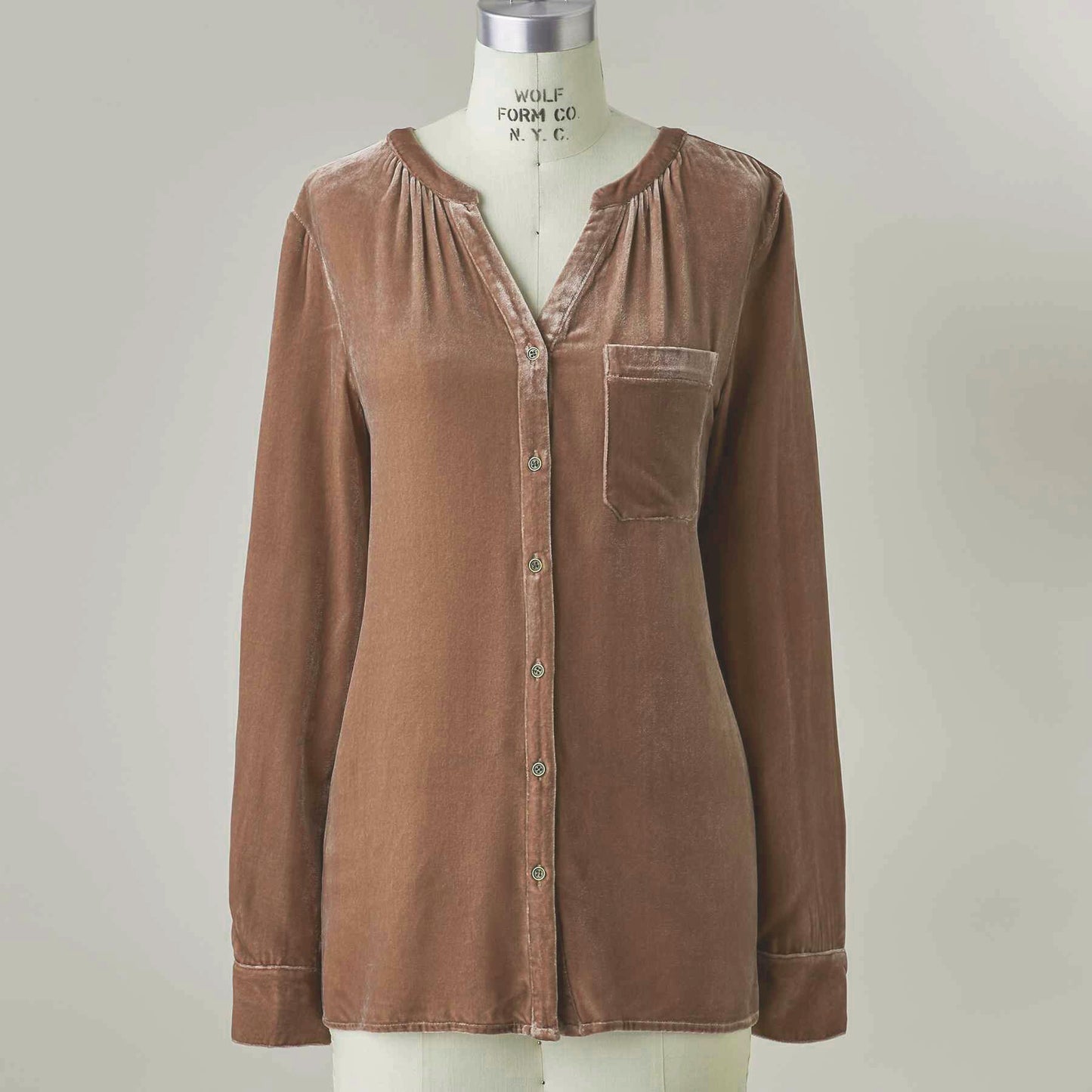 Women's Velvet Long-Sleeve Top