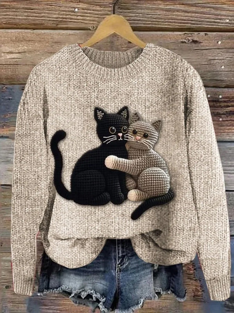 Stylish High-end Pullover With A Relaxed Fit A Crew Neck, And Trendy Long Sleeves