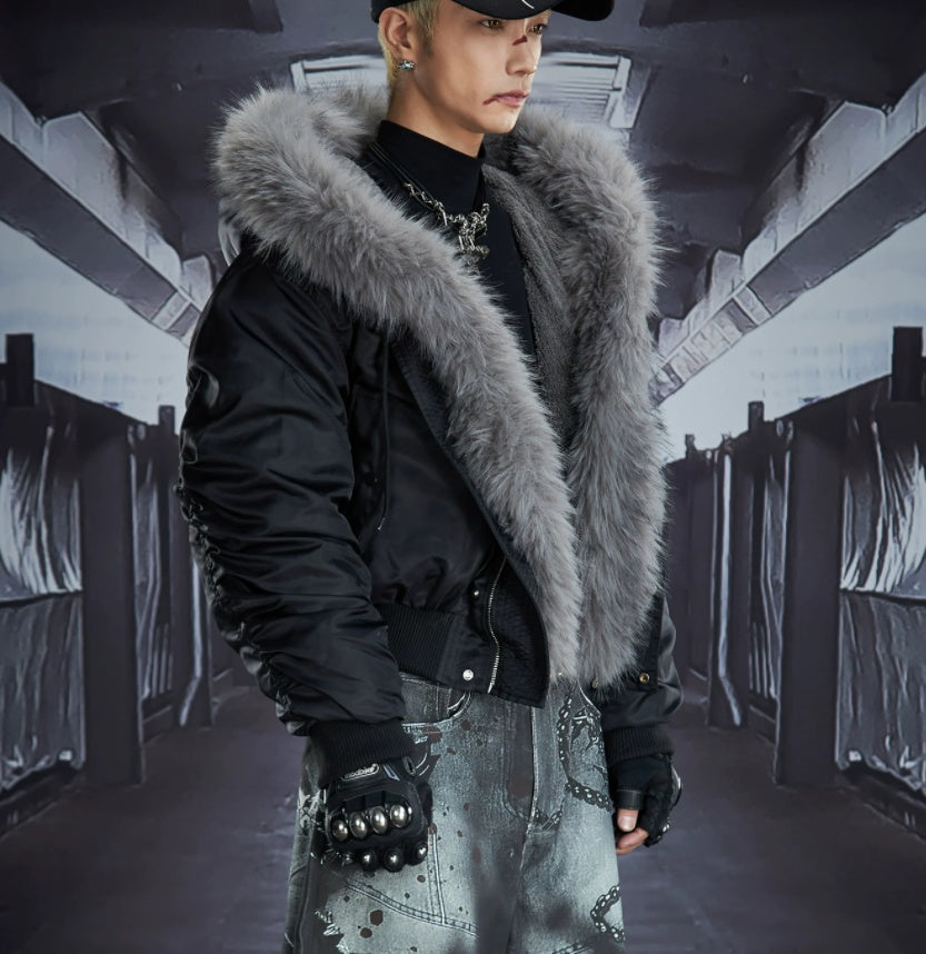 Embroidered Fleece Cotton-Padded Jacket Short-Style Outerwear