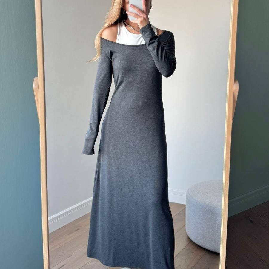 T-shirt Dress Women's Real Shot Modal Fake Two Pieces