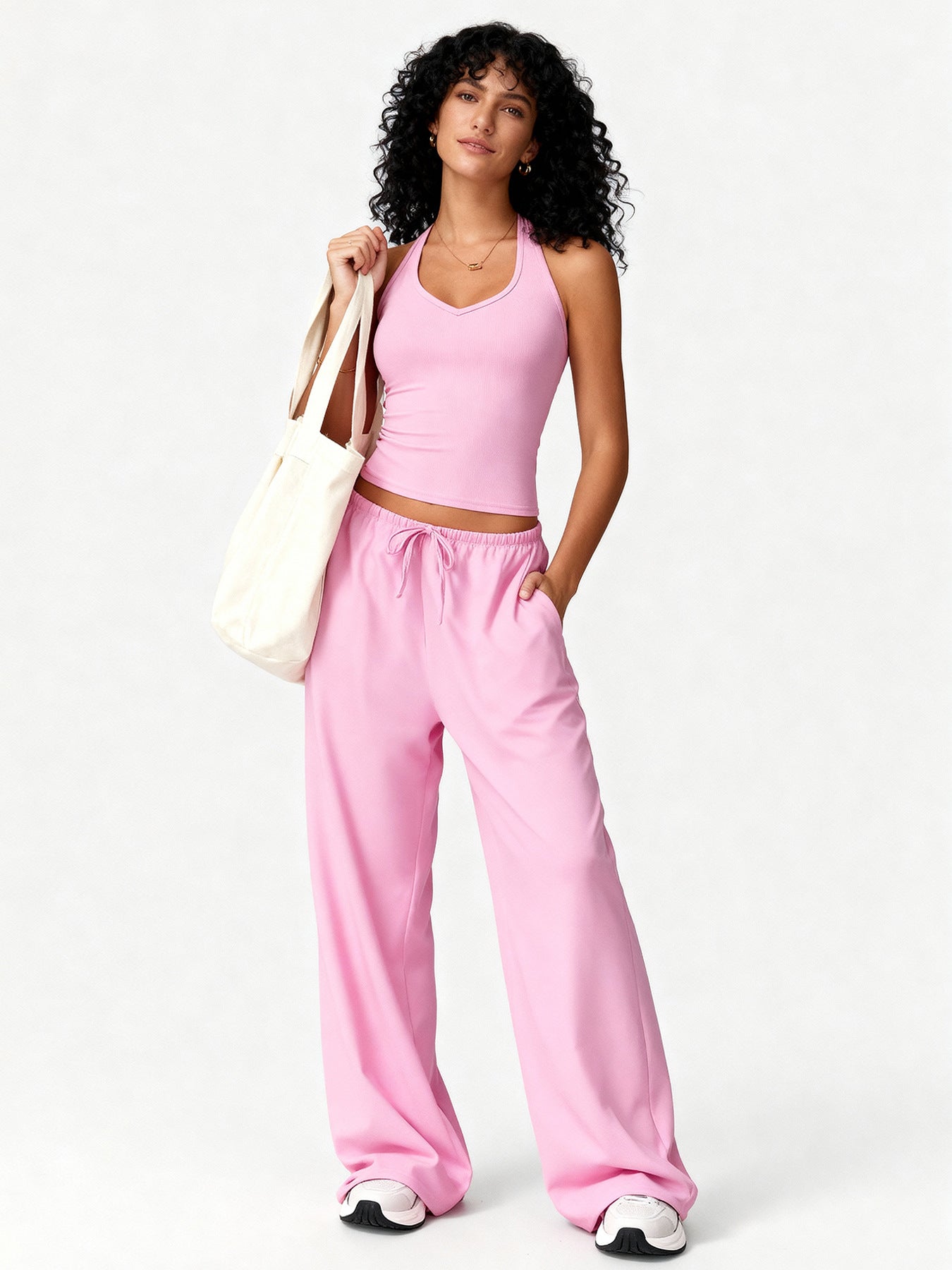 Womens Yoga Casual Top And Pants Set