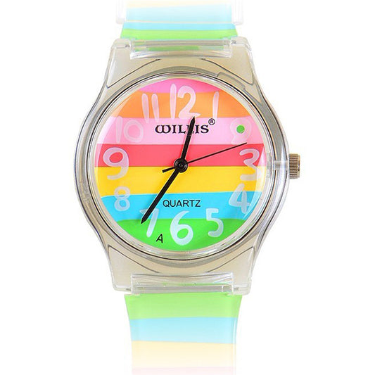Striped student sports quartz watch