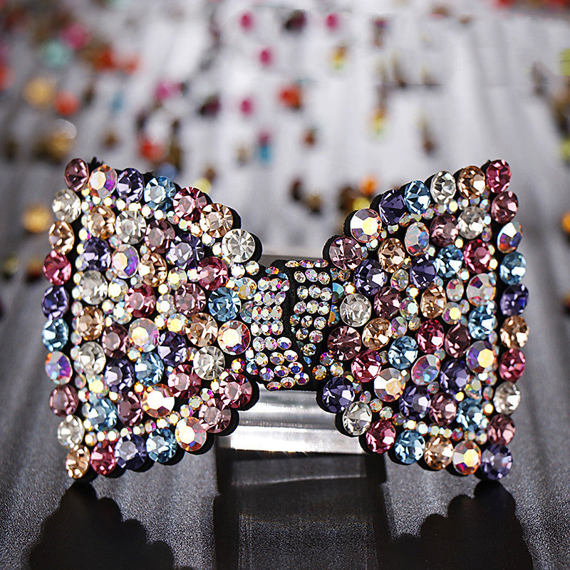 Korean Style Headdress Czech Diamond Jewelry Top Clip Horsetail Clip Leather