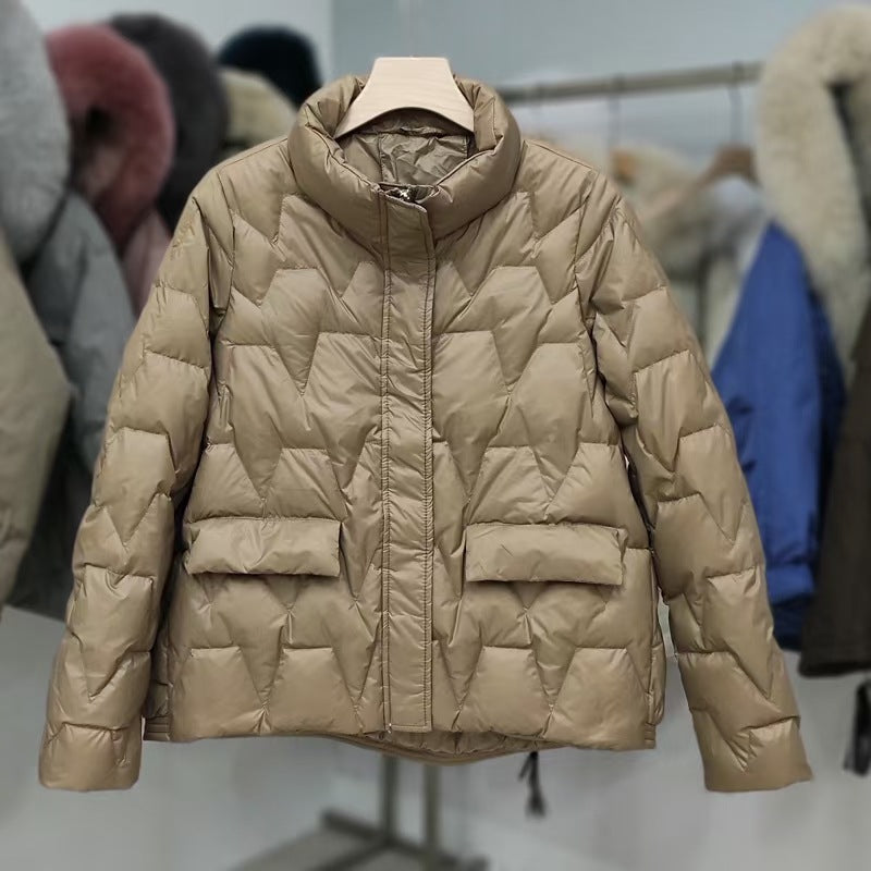 Pure Color Commuter All-match Simple Zipper Down Jacket