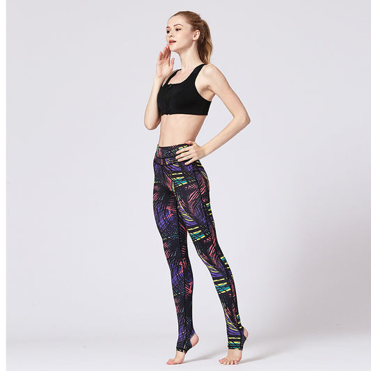 Step-on-the-foot High-elastic Yoga Pants Women's Printed Skinny