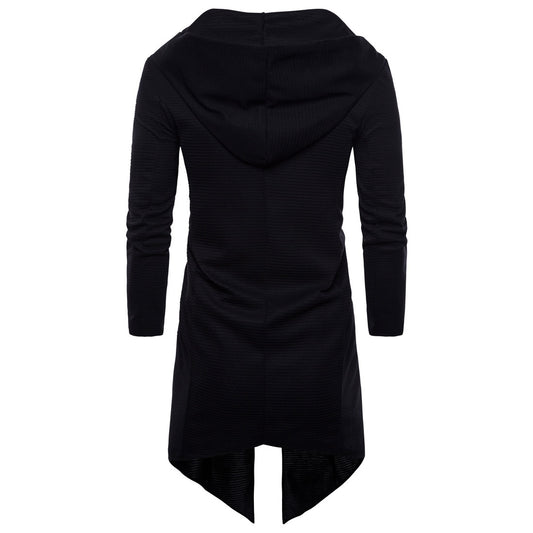 spring new foreign trade large size T-shirt long section without buckle windbreaker hooded cloak