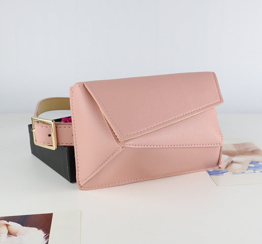 Fashion all-match irregular trapezoid belt waist bag