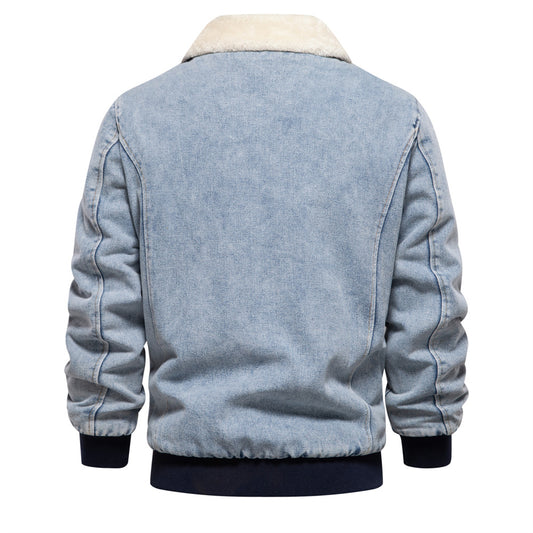 Autumn And Winter New Fleece-lined Denim Coat Jacket