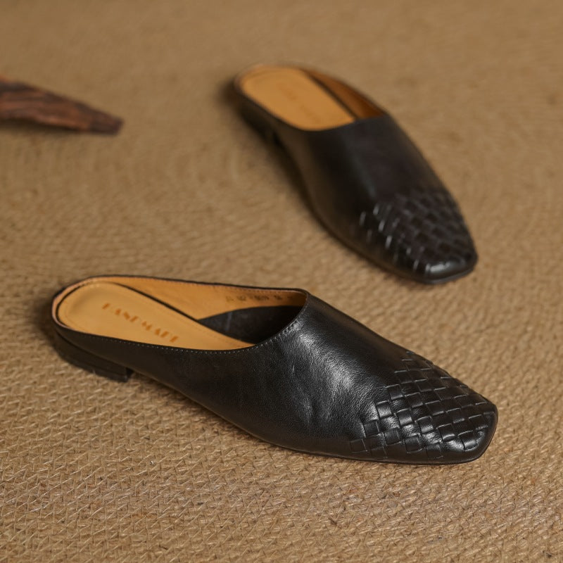 Håndlavede flade vintagesandaler til kvinder