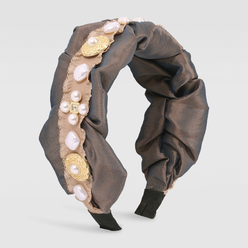 Ins Retro Style Creative Imitation Pearl Press Hair Headband