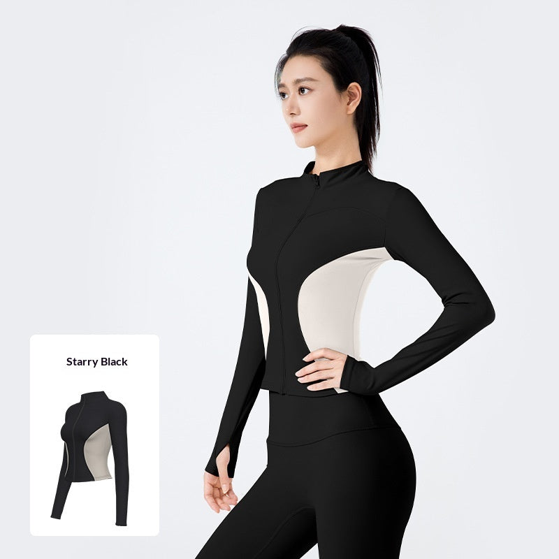 Women's Color-Block Figure-flattering Yoga And Fitness Jacket