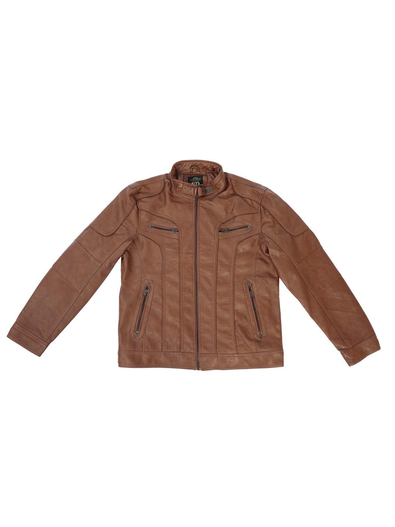 Men's PU Leather Coat Casual Stand Collar Motorcycle Jacket