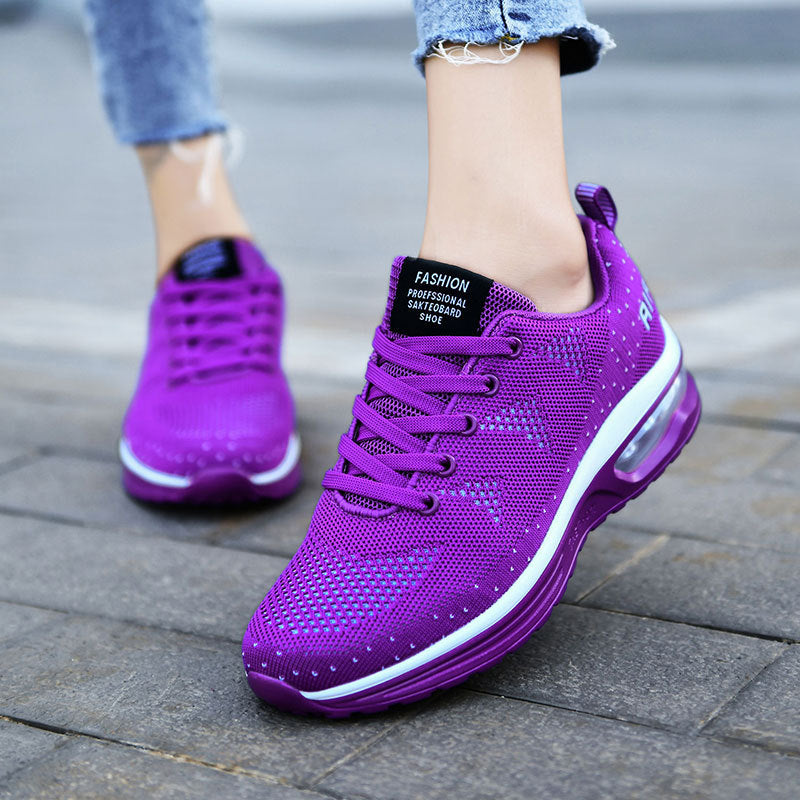 Flying Woven Air Cushion Casual Sports Platform Womens Travel Shoes