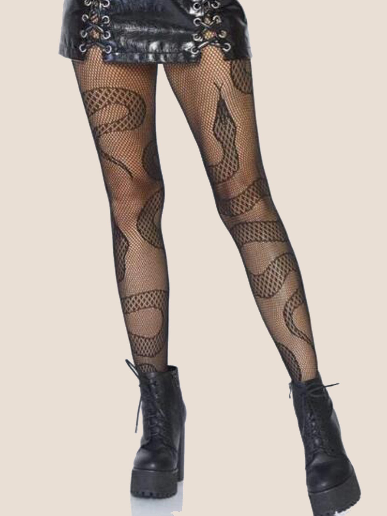 Dame Strømpebukser Fishnet Jacquard Stjerne Strømpebukser