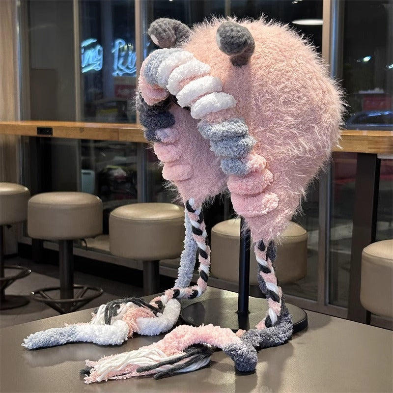 Cute Cartoon Little Monster Plush Hat For Women