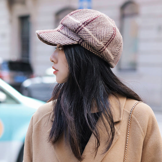 Plaid Wide-brimmed Vintage Baseball Cap