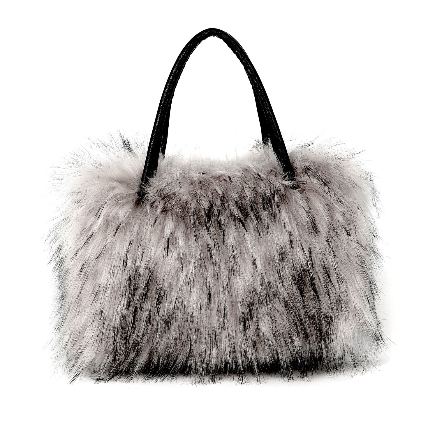 European And American Square Plush Bag Artificial Fur Raccoon Fur Portable Large Capacity Totes