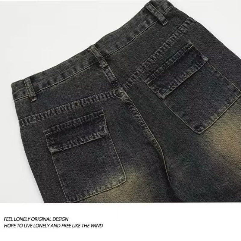 Niche Amerikanske Retro High Street Gule Mud Bootleg Bukser