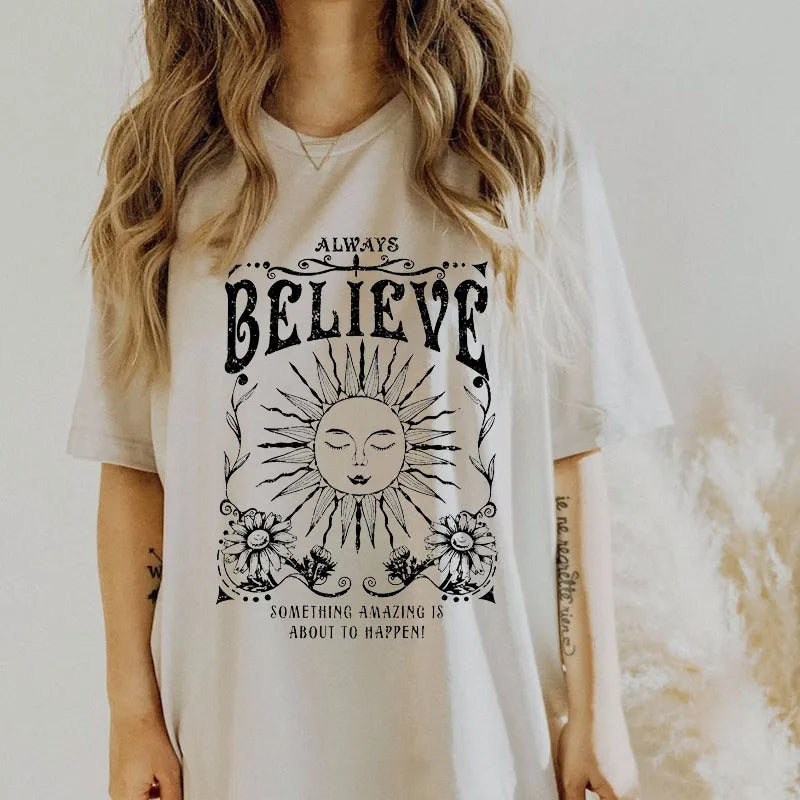 Digital Printing Casual Round Neck Short Sleeves