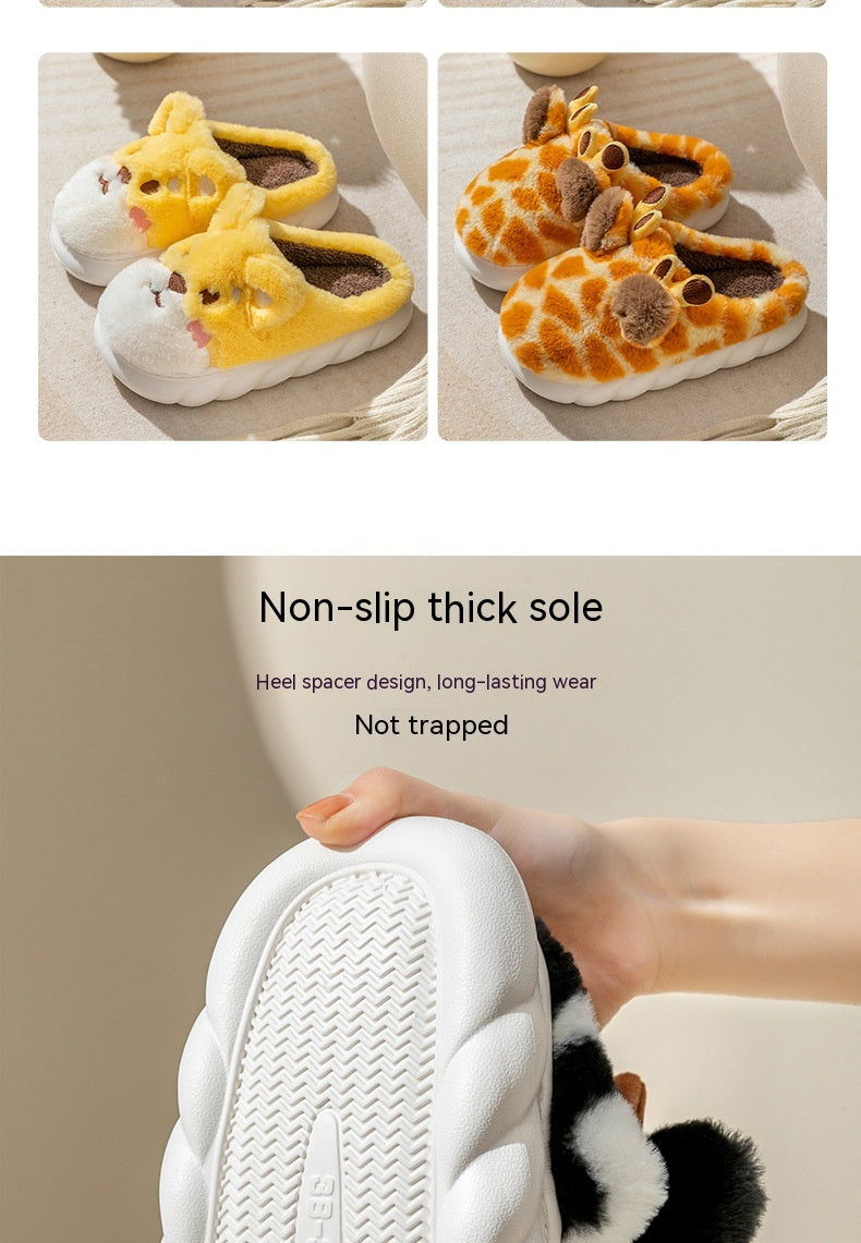 Cotton Slippers Women's Home Thick Bottom And Warm Keeping Non-slip